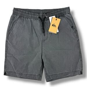 Quiksilver Taxer Shorts Boys Sz Large 14 5" Inseam Washed Gray Elastic Waist